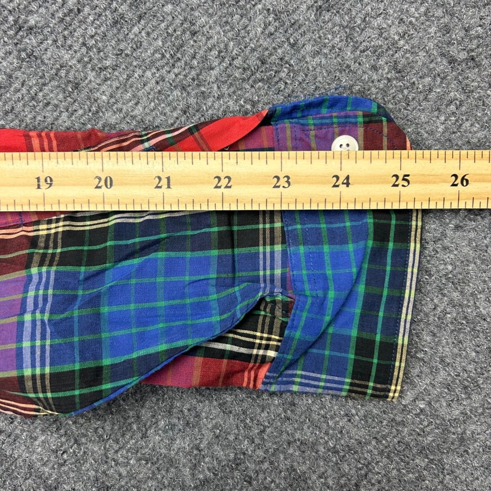 VTG Chaps Ralph Lauren Shirt Mens XL Multi Plaid Button Down Long Sleeve 80s 90s - Picture 10 of 11